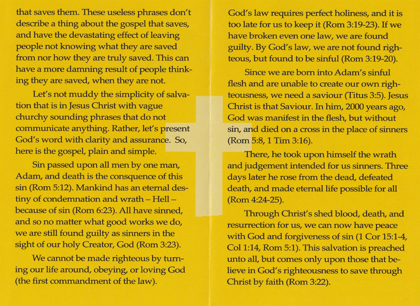 The Gospel: Plain And Simple (50 Pack)(Yellow Version)