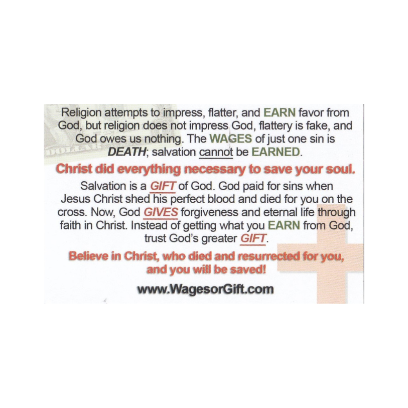 Wages Or Gift Card (100 Pack)