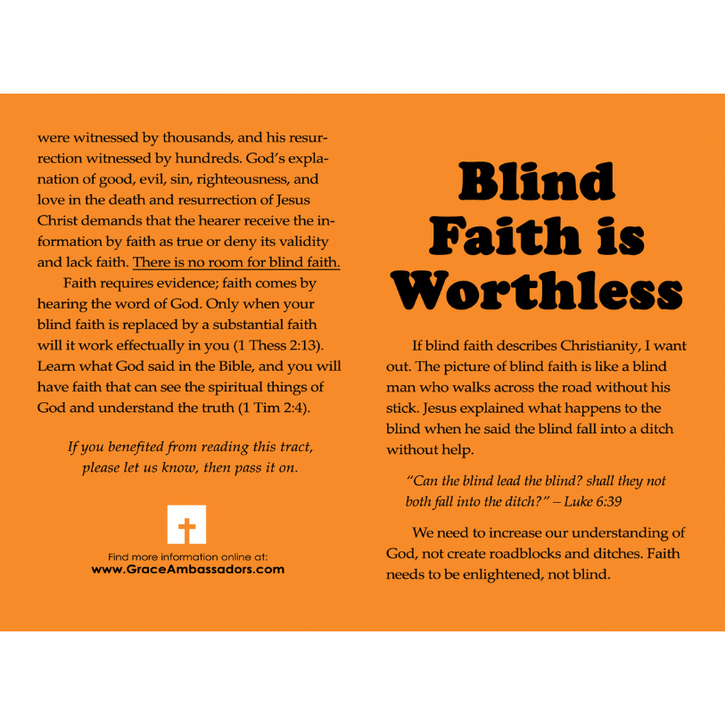 Blind Faith Is Worthless (50 Pack)