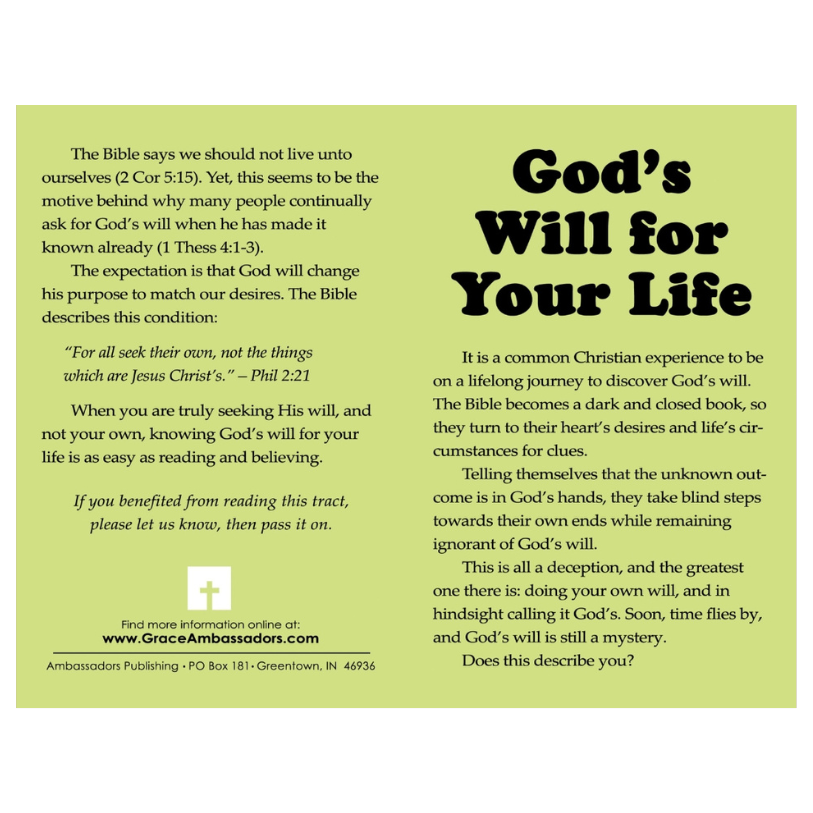 God's Will For Your Life (50 Pack)