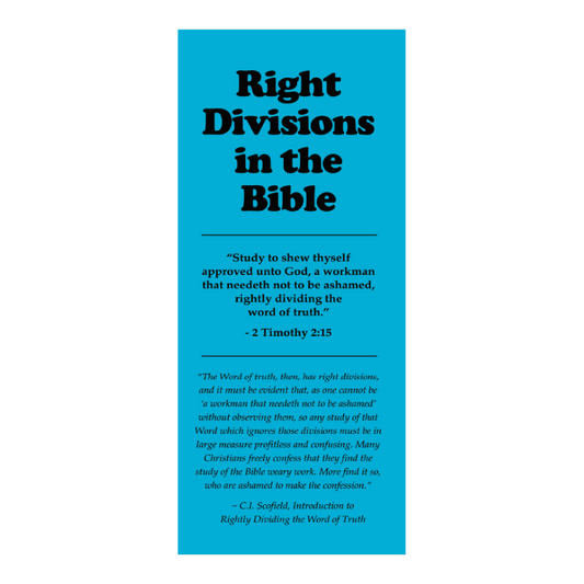 Right Divisions In The Bible (25 Pack)