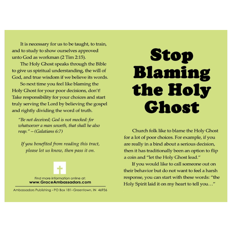 Stop Blaming The Holy Ghost (50 Pack)