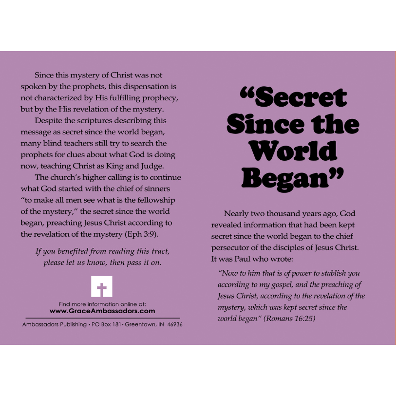 Secret Since The World Began (50 Pack)