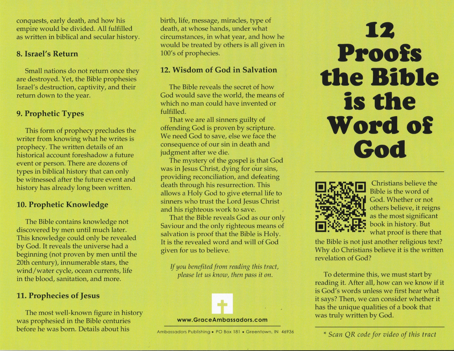 12 Proofs the Bible is the Word of God (25 Pack)
