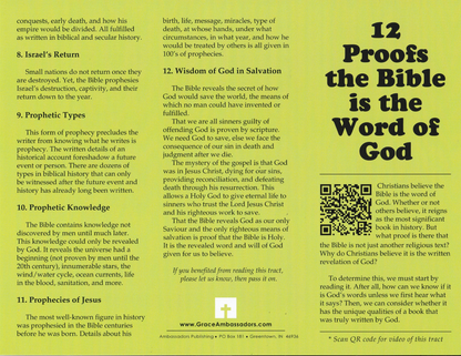 12 Proofs the Bible is the Word of God (25 Pack)