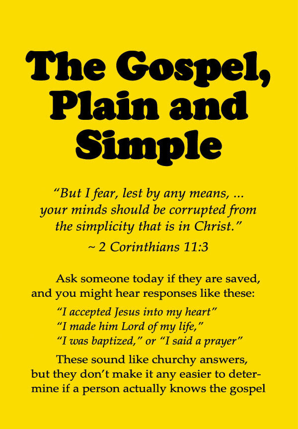 The Gospel: Plain And Simple (50 Pack)(Yellow Version)