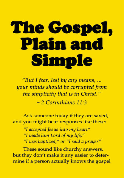 The Gospel: Plain And Simple (50 Pack)(Yellow Version)