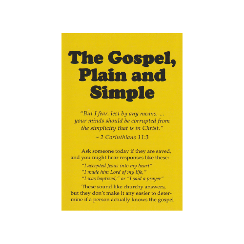 The Gospel: Plain And Simple (50 Pack)(Yellow Version)