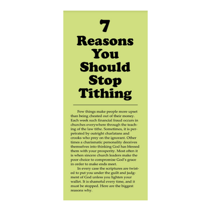 7 Reasons You Should Stop Tithing (25 Pack)