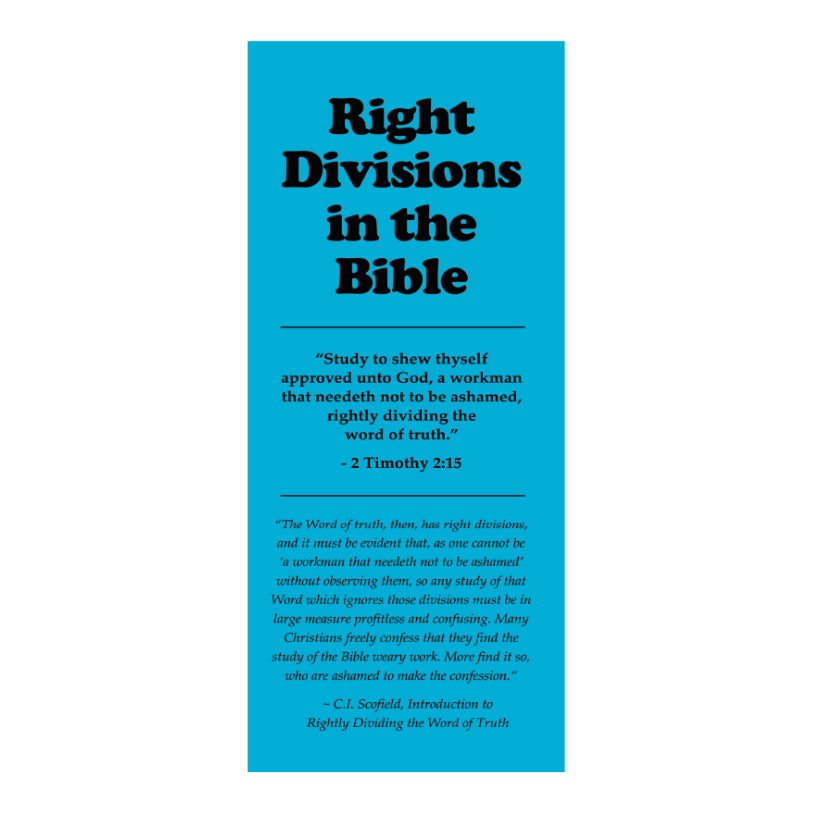 Rightly Divide Scripture Right Divisions In The Bible (25 Pack) โ Ambassadors Publishing