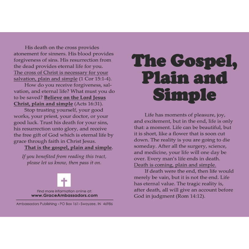 The Gospel: Plain And Simple (50 Pack)