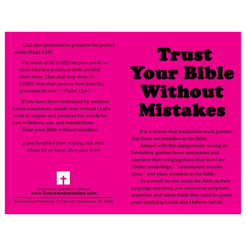 Trust Your Bible Without Mistakes (50 Pack)